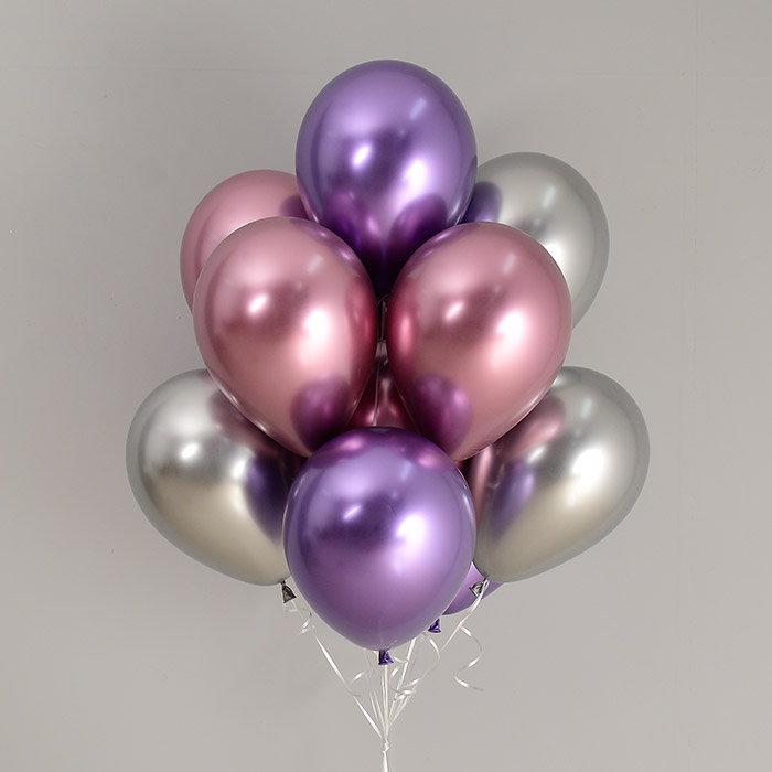 헬륨풍선 리플렉스 핑크앤 바이올렛 3색혼합 10개묶음